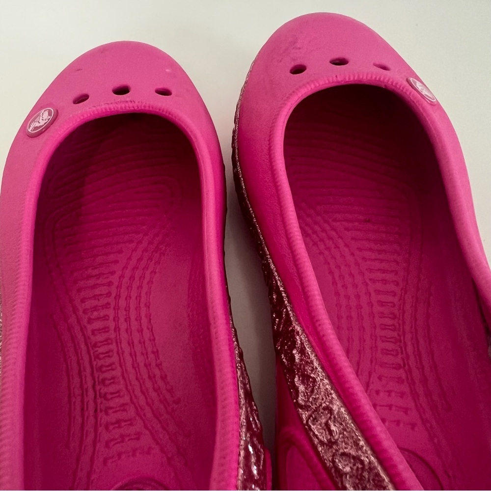 Crocs Kadee Ballet Flats Candy Pink Slip On Flats Comfort Shoes - Picture 5 of 7